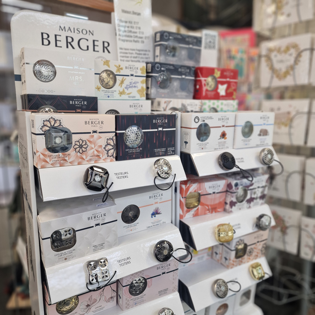 Maison Berger car diffuser display at Bigwicks