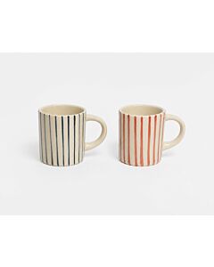 Caroline Gardner Multi Stripe Set of 2 Espresso Cups